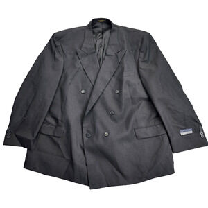 NWT Hardwick Clothes Mens Suit Jacket Black 54 Long Notch Lapel Double Breasted